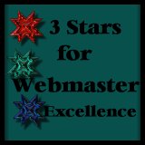 3 Stars for Webmaster Excellence award banner