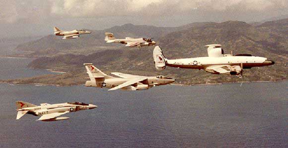 VAQ-33 aircraft in flight over Hawaii -- Official U.S. Navy photo!