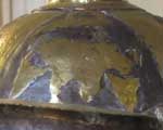 Detail of left eagle on real Italic D helmet
