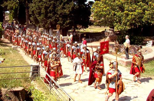 Roman reenactors in Ostia