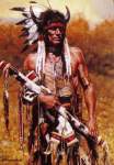 Cheyenne Warrior, painting by Steve lang